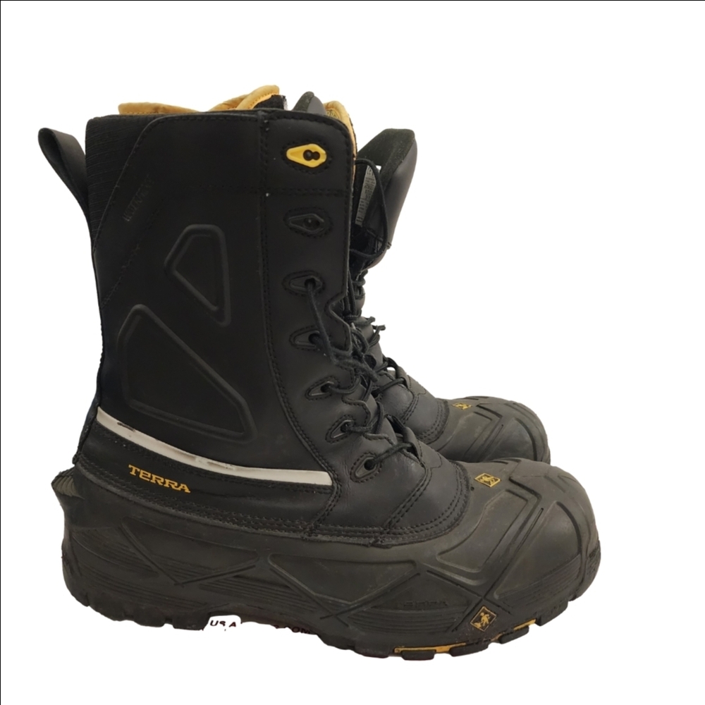 Terra Work Boots Mens Size 14 Black & Yellow